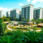 Discover the bright architectural design of tampines ec set within a lush urban setting.