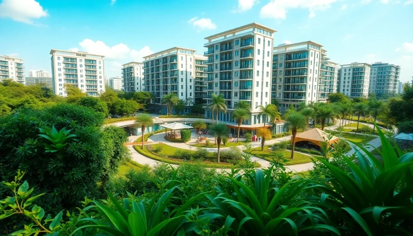 Discover the bright architectural design of tampines ec set within a lush urban setting.