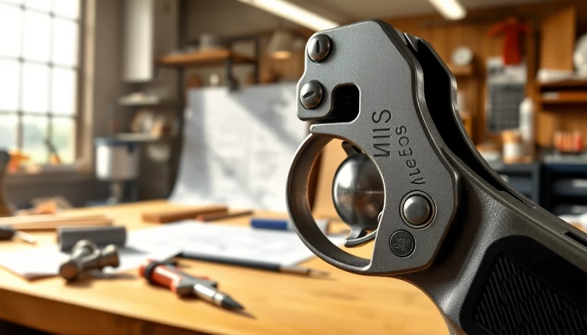 Showcase a 3 position forced reset trigger in detail, highlighting craftsmanship and design features.