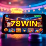 Experience the excitement of online gaming at 78WIN with a sleek smartphone display showcasing stunning game graphics.
