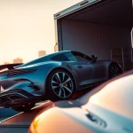 Load a premium vehicle onto an enclosed trailer at https://luxuryautocarriers.com with professional care.