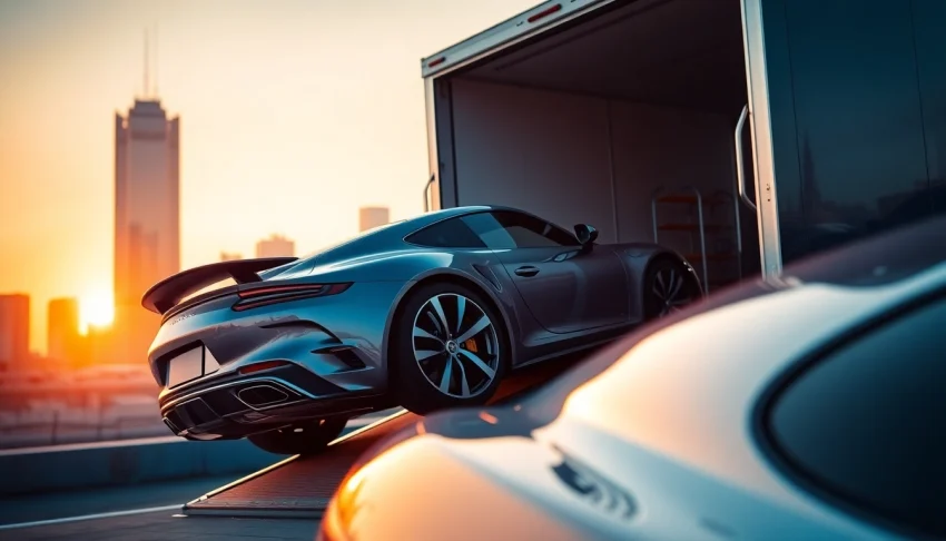 Load a premium vehicle onto an enclosed trailer at https://luxuryautocarriers.com with professional care.