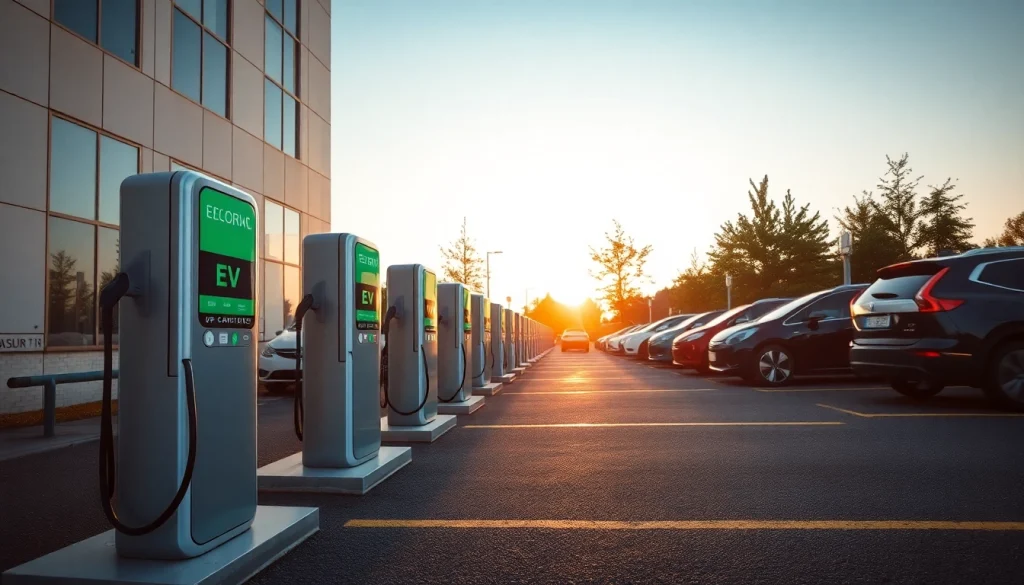Stay updated with the latest EV charging news highlighting a modern electric vehicle charging station.