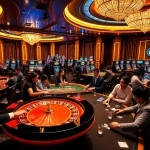 Players enjoying diverse games at GG88's luxurious casino, strategically engaged at tables.