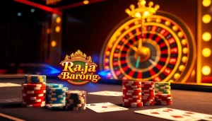 Winning big at the raja barong slot machine in a luxurious casino setting.