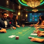 W88 provides a thrilling atmosphere with players engaging in high-stakes poker at a luxury casino table.