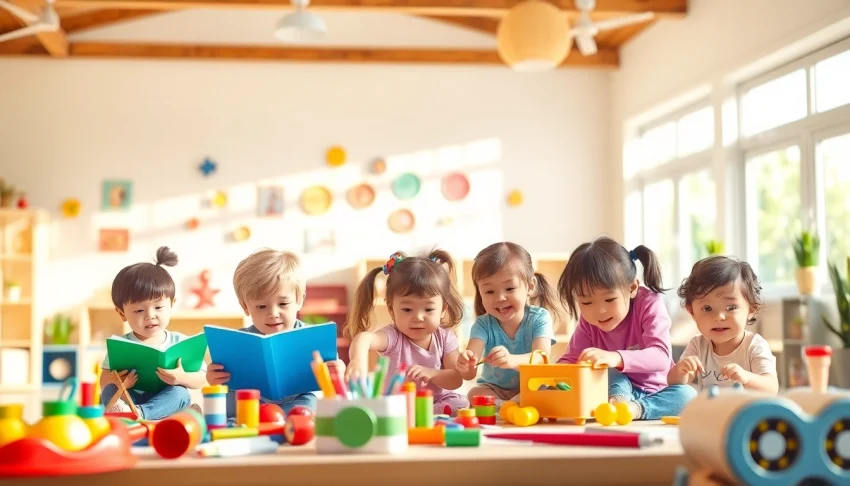 Explore activities at https://juniorsjunction.com, showcasing happy children engaging in creative play.