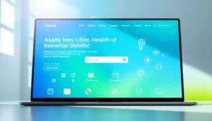 Explore the vibrant homepage of trevia.com showcasing digital health solutions with an engaging layout.