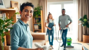 Cleaners at work in a home environment from https://ecocleanellies.com, showcasing their dedication to cleanliness.