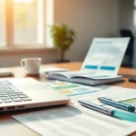 Crafting Customized Proposal Writing with organized templates and a laptop on a bright desk.