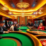 Players enjoying 32WIN's casino games amidst an exciting atmosphere of poker and slot machines.