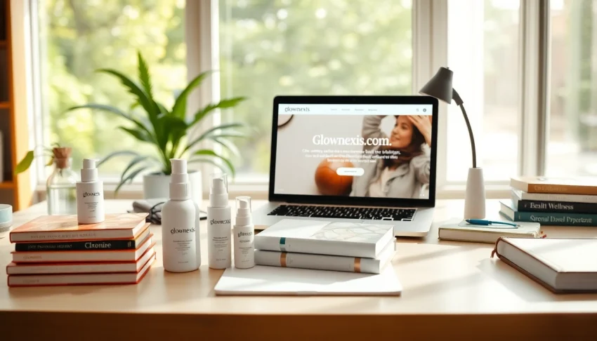glownexis.com의 웰니스 제품과 지식 공유 도구가 어우러진 전문가의 작업 공간