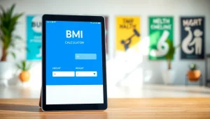Engaging bmi calculator displayed on a digital device in a bright environment promoting healthy living.