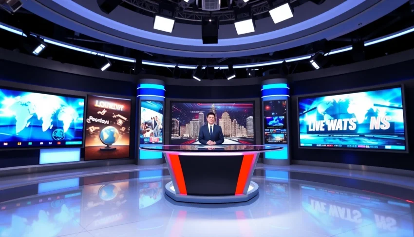 WTAJ news anchor presenting live updates in a modern news studio.