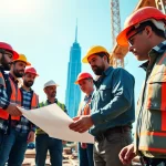 Construction workers collaborating in a North Carolina project led by the construction association north carolina.