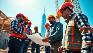 Construction workers collaborating in a North Carolina project led by the construction association north carolina.