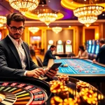 S8 smartphone enhances the excitement at a high-stakes casino table filled with poker chips.