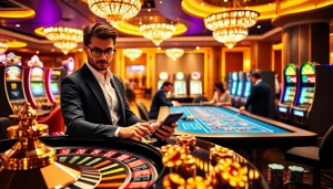 S8 smartphone enhances the excitement at a high-stakes casino table filled with poker chips.