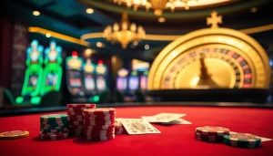 SODO66 showcases a lively casino atmosphere with poker tables and roulette wheels, inviting gamblers to play.