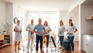 Efficient team providing cleaning services calgary in a bright, modern home with gleaming surfaces.
