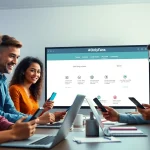 How to find OnlyFans accounts easily displayed on a digital screen in a modern workspace.