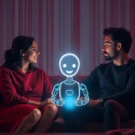 Intimate interaction with an nsfw ai chatbot in a cozy setting.