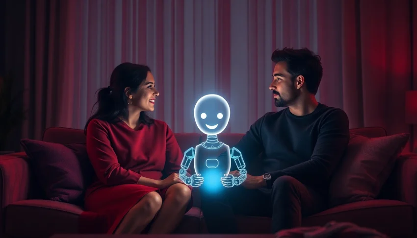 Intimate interaction with an nsfw ai chatbot in a cozy setting.