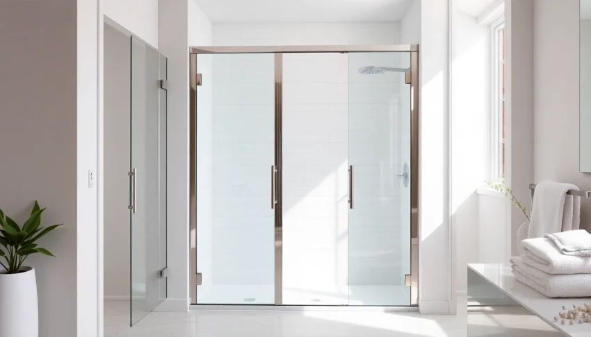 Shower doors uk showcasing elegant glass designs in a contemporary bathroom.