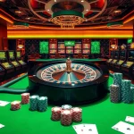 Gambling action at XX88 COM with an exciting roulette wheel, poker tables, and vibrant slot machines.