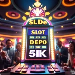 Experience the thrills of slot depo 5k with vibrant machines and excited players in a casino setting.