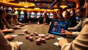 The hidden wiki guides high-stakes poker players at a luxury casino table, highlighting excitement and strategy.