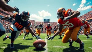 Players clash in a thrilling Bears vs 49ers football game showcasing intense competition.
