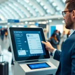 Explore the simplified process of the uk eta online application at a modern airport kiosk.