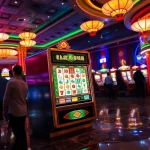 Experience the thrills of Mahjong Ways 2 in a bustling casino scene with vibrant lights and lively players.