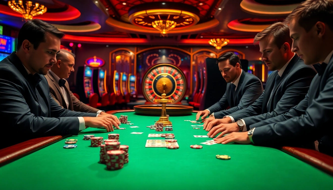 Experience high-stakes poker action at Haywin’s vibrant casino scene with intense players and chips.