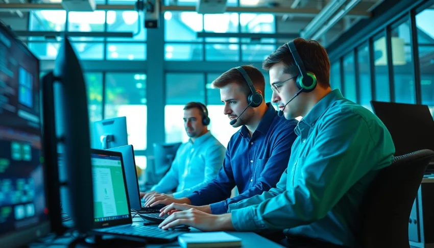 Delivering expert it services washington dc with a dedicated tech support team in a modern workspace.