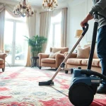 Carpet cleaners Lincoln CA provide expert service in a sunlit living room.