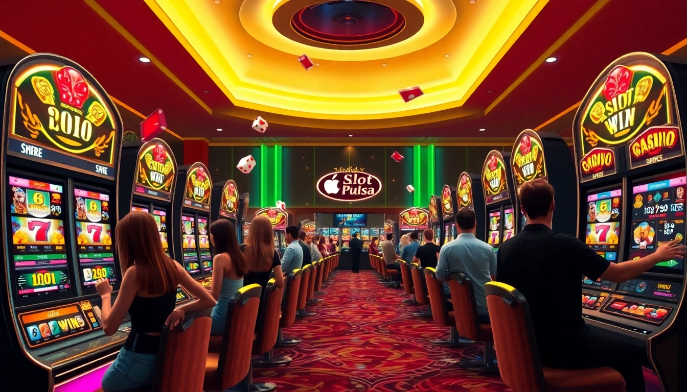 Rasakan kegembiraan permainan slot pulsa dengan pemain yang menang besar di mesin slot yang penuh warna.