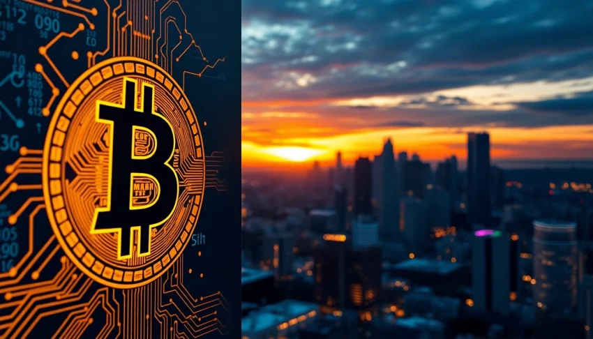 Dynamic visualization of bitcoin price usd displayed prominently alongside a graph showing upward trends.