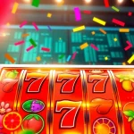 Menampilkan permainan slot depo 1k dengan grafis menarik dan simbol buah yang berwarna-warni.