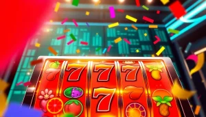 Menampilkan permainan slot depo 1k dengan grafis menarik dan simbol buah yang berwarna-warni.