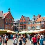 Bekijk de levendige markt in Purmerend via https://purmerendactueel.nl, vol met kleurige kraampjes.