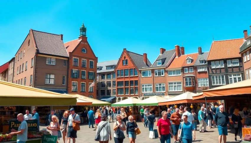 Bekijk de levendige markt in Purmerend via https://purmerendactueel.nl, vol met kleurige kraampjes.