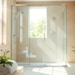Transform your bathing experience with a refreshing sunny shower in a tranquil bathroom.