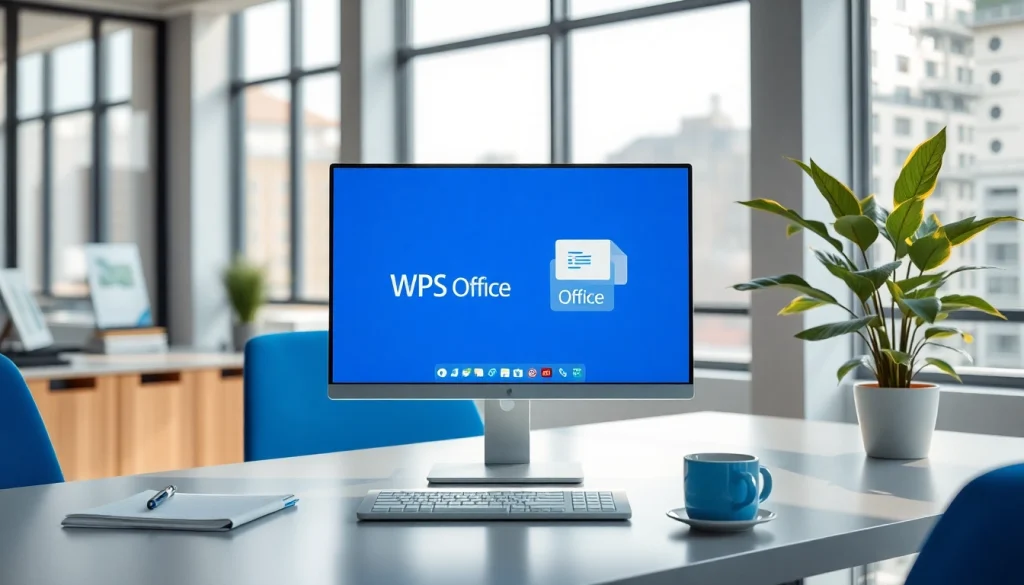 在现代工作站上体验 WPS Office，环境明亮且专业。
