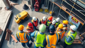 Enhancing construction site safety with workers planning and using safety gear.