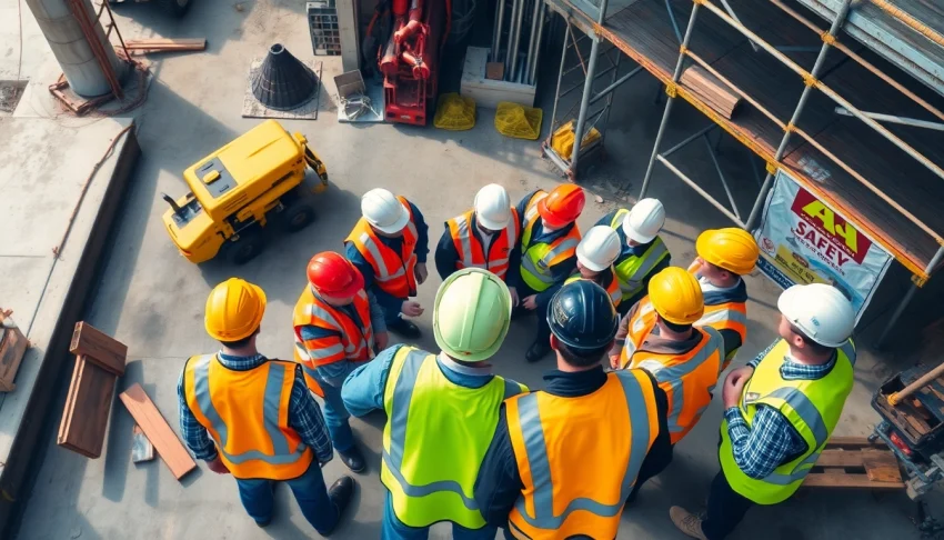 Enhancing construction site safety with workers planning and using safety gear.