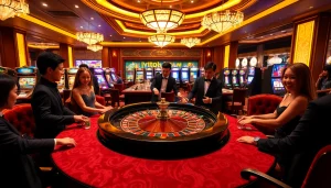 Experience the excitement at MM88's premium roulette table in a luxurious casino setting.