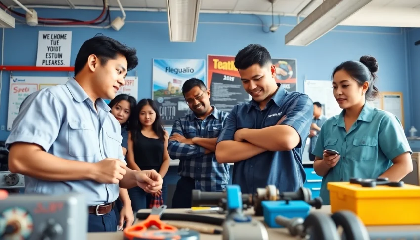 Students learn vocational skills at trade schools in Hawaii, showcasing practical training.