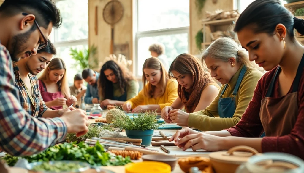 Participate in craft training Colorado session with diverse artisans creating unique art pieces.